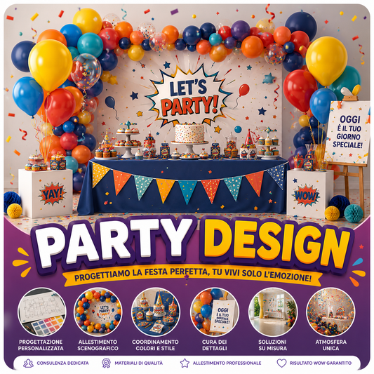 🖌️ Party Design – Allestimento Personalizzato per la Tua Festa - prezzi a partire da