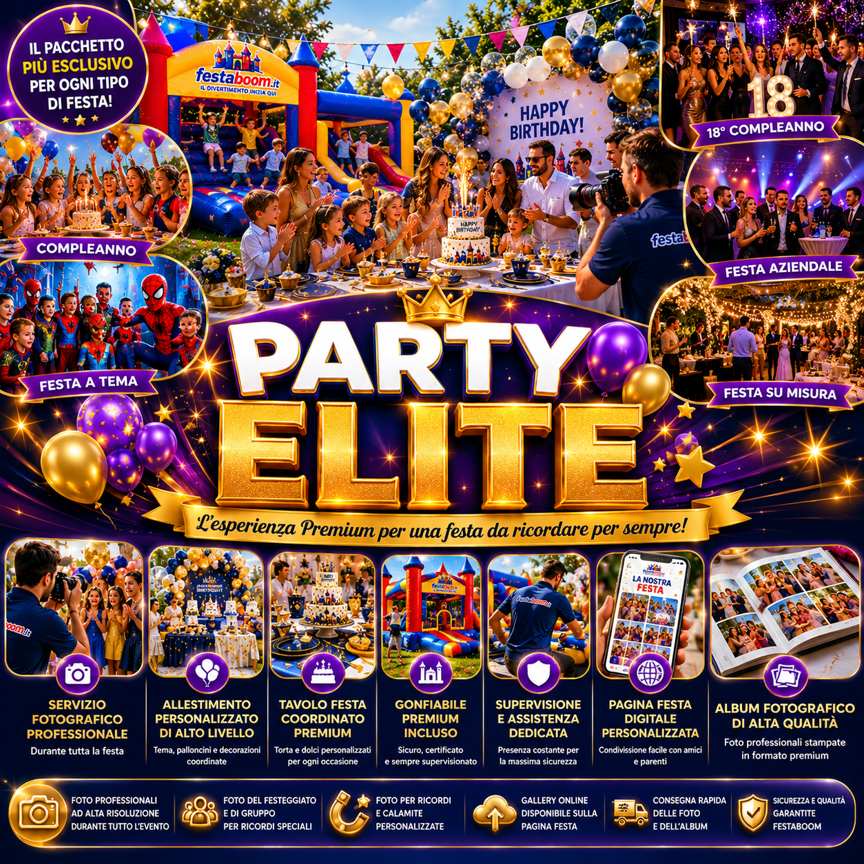 👑 Party Elite – Festa Premium Completa Personalizzata