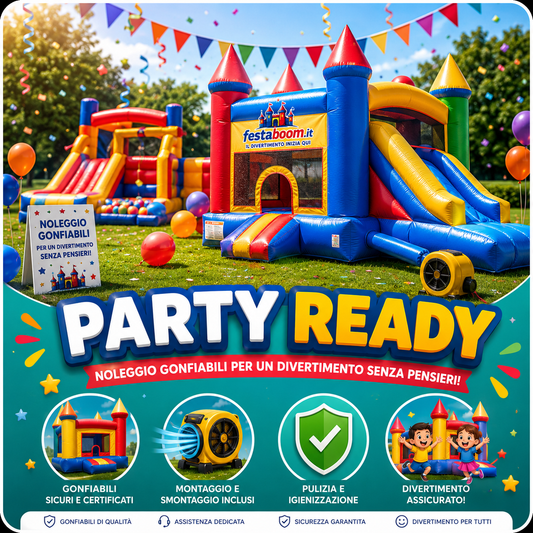 ⭐ Party Ready – Gonfiabile con Montaggio Incluso - Zero Stress